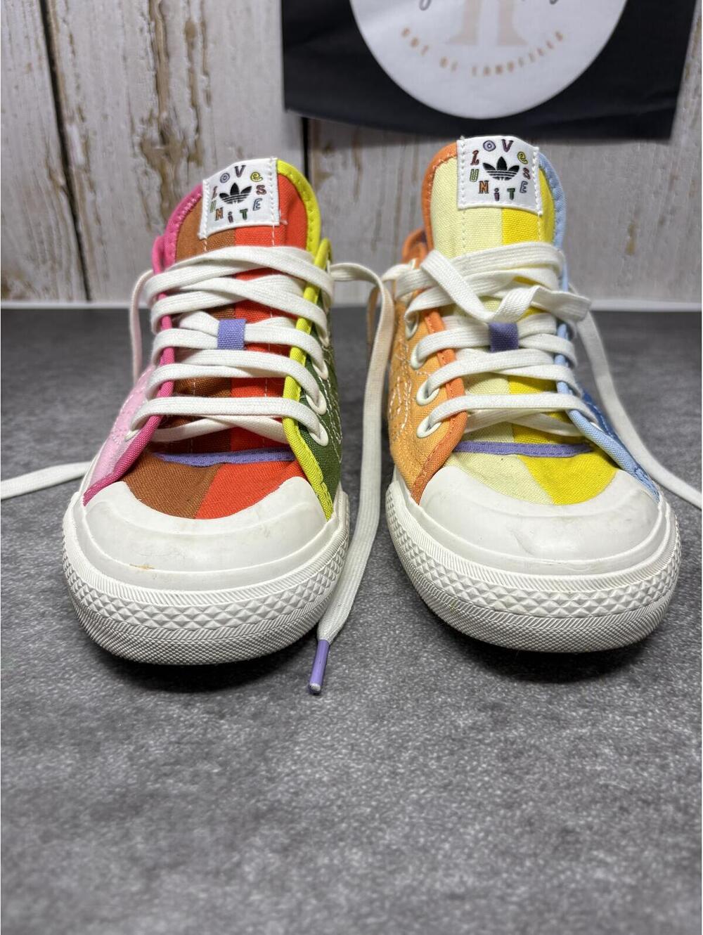 Adidas Originals Nizza Love Unites Pride Rainbow GW2419 Size 7 Womens 8.5 - Picture 6 of 7